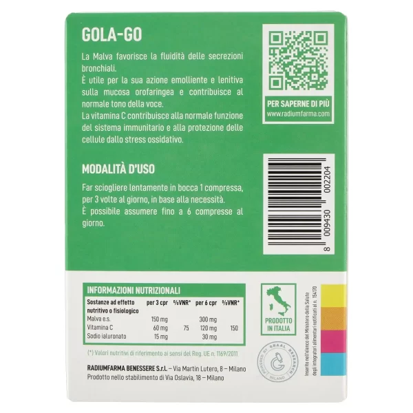 gola go modalità d'uso