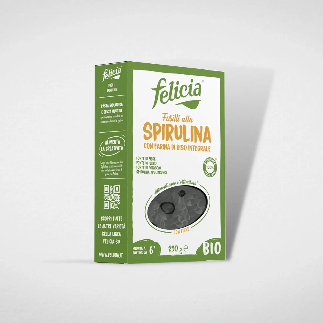 Fusilli FELICIA BIO alla spirulina con farina di riso integrale